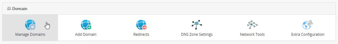 Administrar dominios panel webuzo