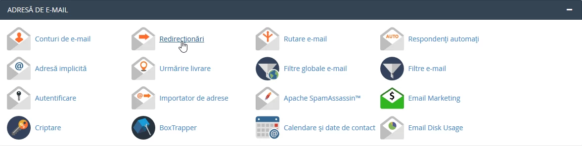 Reenvío de correo electrónico cPanel