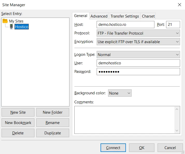 Completar campos del Administrador de Sitios