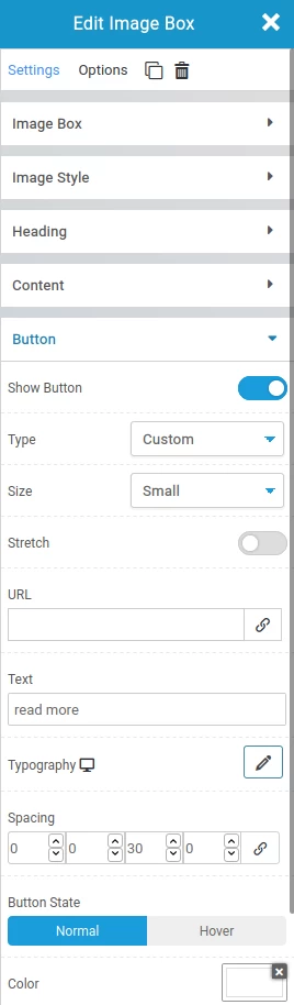 Menú de personalización