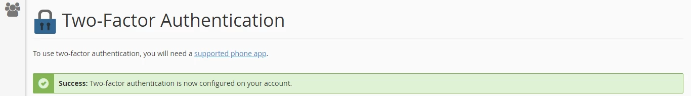 Finalizare configurare two-factor authentication