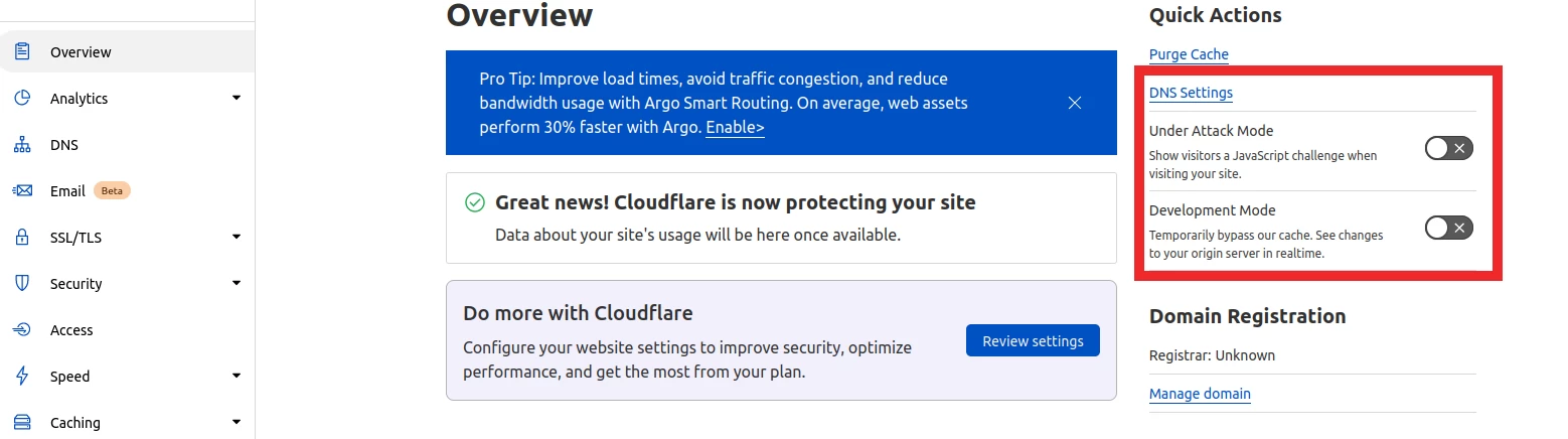 Activando el Modo bajo ataque